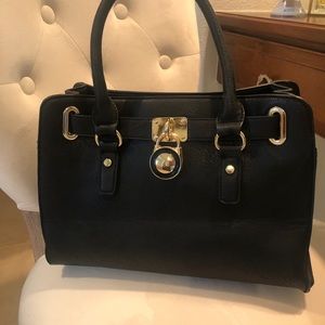 Black leather bag
